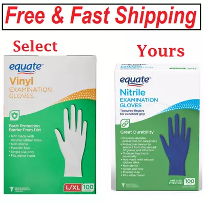 EQUATE VINYL EXAM GLOVES L/XL 100 Count & ONE SIZE FITS MOST 100 COUNT • $14.45