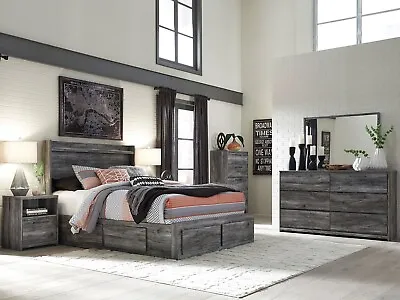 NEW 5 Piece Modern Queen King Bedroom Set Furniture In Smokey Gray Finish IA20 • $2246.78