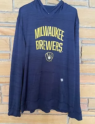 Men’s XL Milwaukee Brewers Long Sleeve Shirt Pullover Hoodie MLB • $15