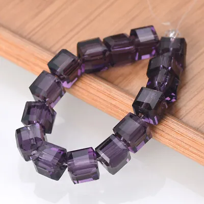 3mm 4mm 6mm 8mm 10mm Cube Faceted Crystal Glass Loose Craft Beads DIY Jewelry • $2.35