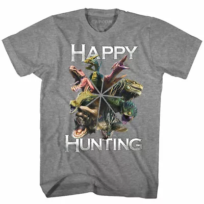 Monster Hunter Happy Hunting Men's T Shirt Dragons Creatures Gamer Capcom Tee • $22.50