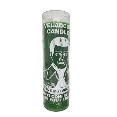 Jesus Malverde Veladora Verde / Green Malverde Ritual Candle • $15.99