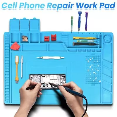 Anti Static Magnetic Silicone Heat Insulation Pad Desk Mat For Solder Repair UK • £9.89