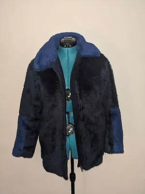 Monki Blue Woman's Fleece Long Jacket Size XS • $30