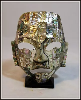 Incredible!   Handmade Mayan Warrior Mother Of Pearl Burial Mask   (8  H X 3  W) • $112