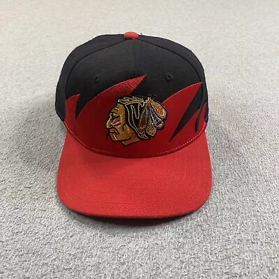 Chicago Blackhawks Hat Cap SnapBack Mitchell Ness Sharktooth Wool Blend NHL OSFA • $34.99