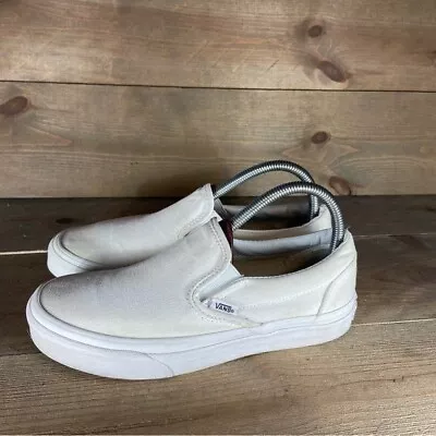 Vans Classic Slip On Womens Size 8 Shoes White Athletic Skate Sneakers • £38.57