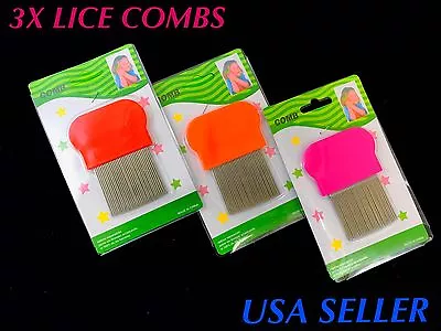 3X PCS Lot Professional Stainless Steel Nit Louse Removal Terminator Lice Comb • $14.99