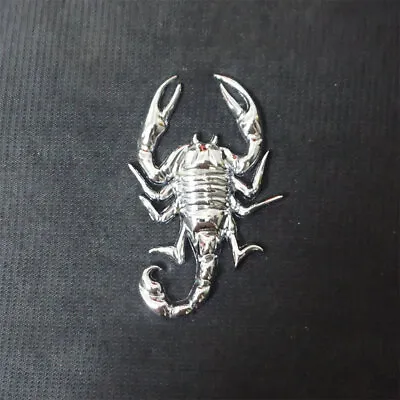 1x Right Silver Chrome Scorpion Metal Sticker Badge Decal Emblem 3D Motors Coupe • $9.98