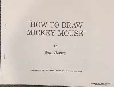 Disneyland Art Corner How To Draw Mickey Mouse COPY • $12.10