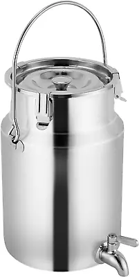 304 Stainless Steel Milk Can With Spigot 1.3 Gallon 5 Liter Metal Water Beverage • $107.99
