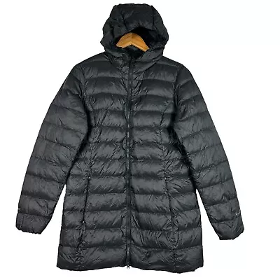 Eddie Bauer EB650 Black Down Puffer Jacket Coat Hooded Women's Medium • $22.49