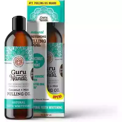 Guru Nanda Oil Pulling With Coconut Mint & Essential Oils 8 Oz Free Shipping • $20.89