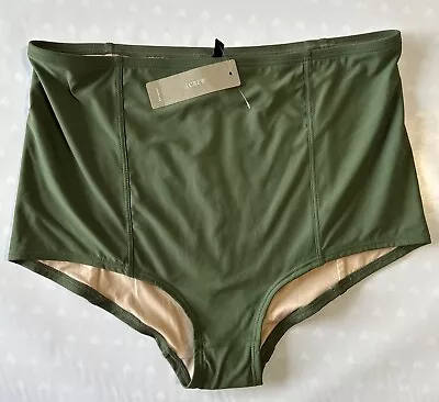 J.Crew High Waisted Bikini Bottom Swim Green Size M GR7106 • $8