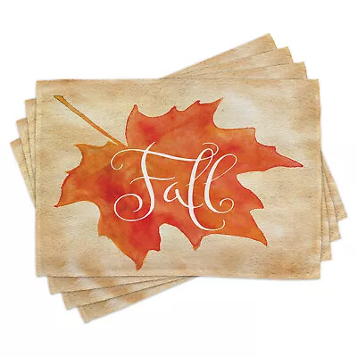 Fall Placemats Set Of 4 By Ambesonne Washable Fabric Place Mats • $24.99