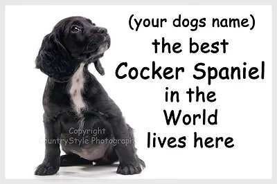 Black Cocker Spaniel Dog Fridge Magnet Personalised Dogs Name Birthday Gift New • £5.95