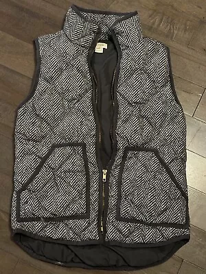 Women’s J Crew Feather Down Vest Gray Quilted Puffer Outdoor Size XXS • $24.99