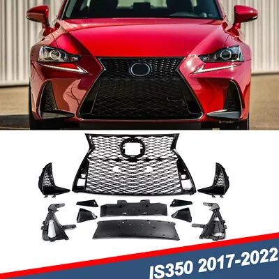 For 2017-2022 Lexus IS250 IS350 F Sport A Set Front Grille Grill Glossy Black US • $349.99