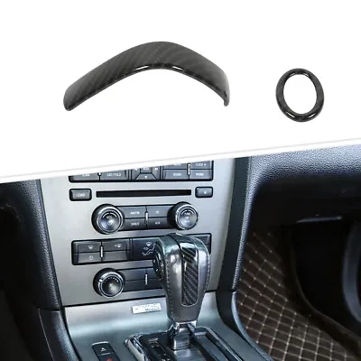 Carbon Interior Center Gear Shift Handle Knob Cover Decor For Ford Mustang 10-14 • $24.99