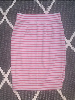 £9.50 • Buy Joules Jersey Tube Skirt, Bright Pink & Grey Stripes Small/ 10 Stretch/comfy VGC