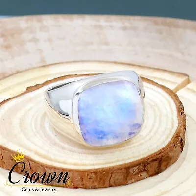 Moonstone Cushion Cut 925 Sterling Silver Men's Ring Jewelry - Size US 6-14 • $34.50