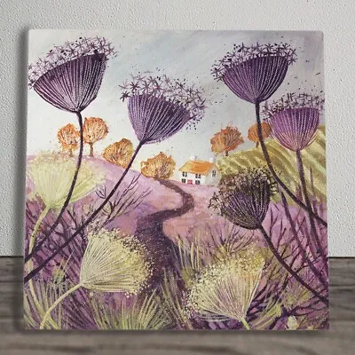 Ceramic Picture Tile  Autumn Purples  By Judith Yates New & Boxed 20cm X 20cm • £25.95