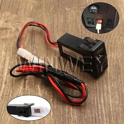 5V 2.1A USB Charger Socket Adapter Voltmeter For 12V 24V Motorcycle Car Toyota • £10.29