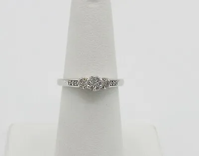 .25CT Zales Diamond Halo Solitaire Wedding Engagement Bridal Ring 10K White Gold • $199.99