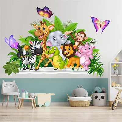 £5.63 • Buy Jungle Animals Party Nursery Decor Kids Removable Wall Stickers Decals Monkeys