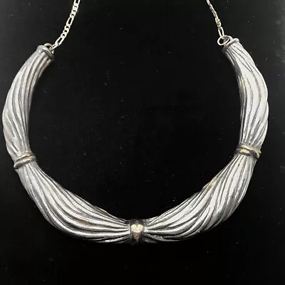 Vintage Designer YAACOV HELLER 925 Silver Gold Abstract Choker Necklace 154/2500 • $1299.99