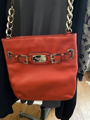 Red Leather Michael Kors Crossbody Bag • $19