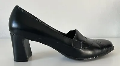 Mootsies Tootsies Model Icatek Vegan Leather Loafers 8M Block Heel Shoes • $25.95
