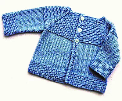 Baby Boys Girls Top Down Jacket Raglan Cardigan Collar Easy KNITTING PATTERN DK • £2.15