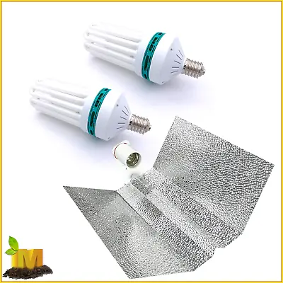 Hydroponics Grow Light CFL 250W 2700K & 6400k Bulb Lamp Aluminium Reflector Kit • $181.26