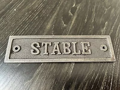 SOLID “ANTIQUE STYLE” Horse - Stable - CAST IRON DOOR BARN SIGN DOOR PLAQUE • $9.95