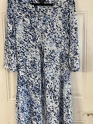 NYDJ Women’s Lightweight Dress Size Small. Couture Fit Unlined Modest Blue S • $16.99