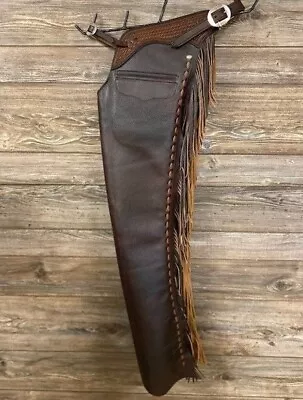 Native American Cowboy Style Leather Pant Rodeo Chap Mountain Mens Chap Western • $89