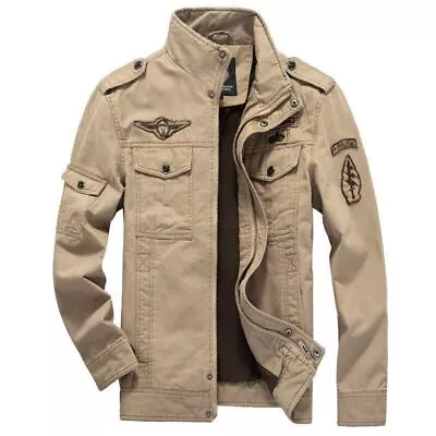 Men's Military Jacket Spring And Autumn Freight Jacket Cotton Jacket Slim Fit • $61.58