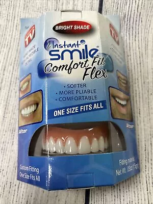 Instant Smile Comfort Fit Flex Upper Teeth Top Cosmetic One Size Bright Shade • $19.99