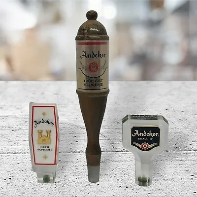 Three (3) Vintage Pabst Brewing Co. Andeker Draught Supreme Beer Tap Handles • $39.99