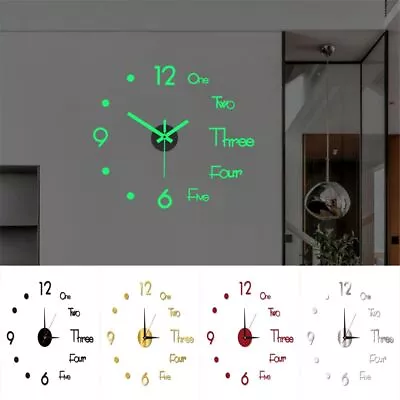 £5.77 • Buy Silent Luminous DIY Stickers Digital Clock Wall Clock Wall Decor 3D
