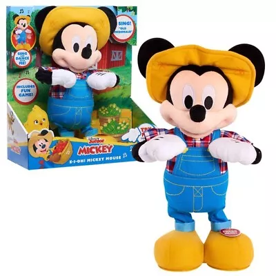 Disney MICKEY MOUSE SINGS DANCES  Old MacDonald E-I-E-I-O  FARMER PLUSH Toy  • £59