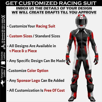 $345.45 • Buy Customized  Motorcycle Suit - Leather Protective Bike Riding/ Racing 1 Pc & 2Pc