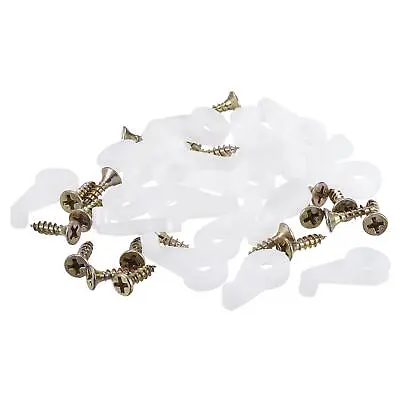 Glass Retainer Clips Kit 25mm Plastic Mirrors Holder White For 4mm Glass 50pcs • £6.81