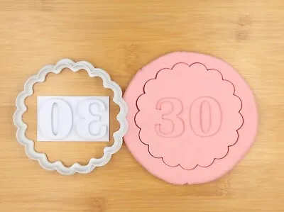 $7.56 • Buy 30 30th Thirty Cookie Stamp With Cutter Birthday Fondant Embosser