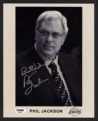 PHIL JACKSON Lakers Head Coach Signed Autograph 8 X 10 Photo - PSA    ZEN MASTER • $500