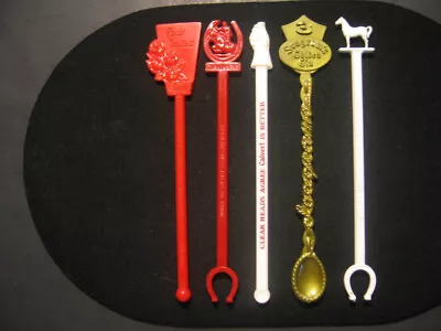 Vintage Lot 5 Whiskey Advertising Swizzle Stir Sticks Four Roses  Seagram's Etc • $5