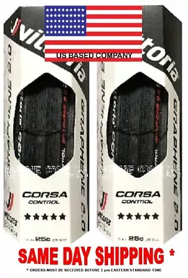 Vittoria Corsa Control G 2.0 Clincher 700 X 25 All Black 2 Tires   USA BASED • $115.90