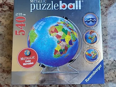 Metallic Puzzleball Globe Ravensburger Puzzle Ball 540 Pieces  Ø 22cm 3D Earth • $27