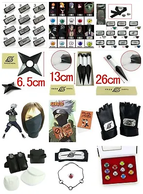 Naruto Leaf Headband Kunai Shuriken Akatsuki Ring Ninja Gloves Itachi Kakashi • $8.99